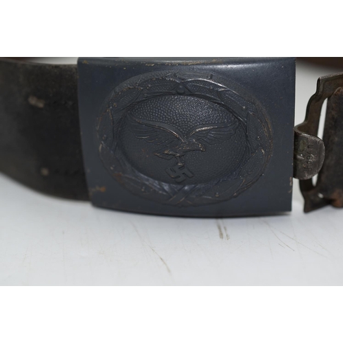 150 - WW2 Luffwaffe Leather Belt with Buckle marked Dr F & Co  Belt Maker and Dated 140