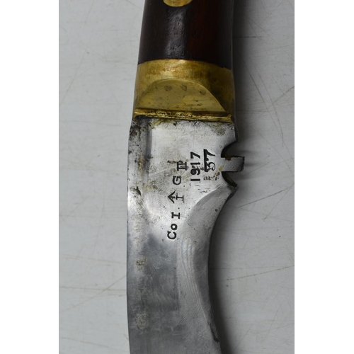 167 - Large Kukri Knife 47cm Long with Stamped markings on the Ricasso