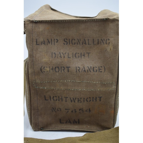 183 - British Army WWII Metal Cased Morse Tapper, labelled lamp signalling daylight short range lightweigh... 