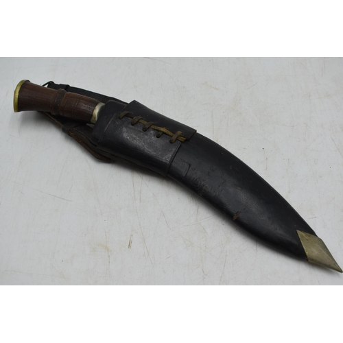 193 - Military Gurkha Kukri Knife with Walnut grip and Scabbard (39cm)