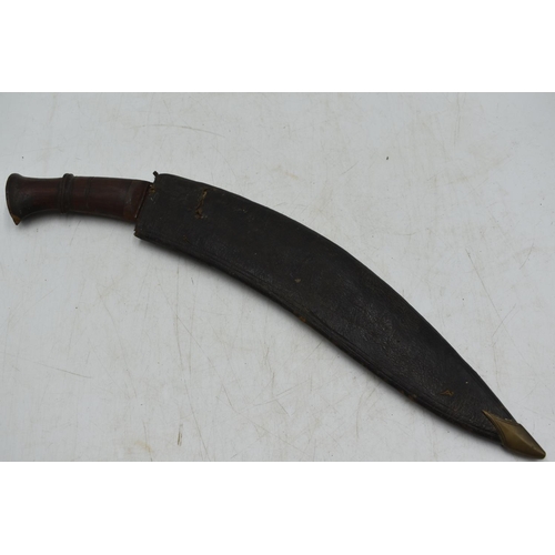 195 - Vintage Gurkha Kukri Knife with Scabbard (45cm Long)