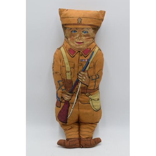 92 - WWI British Army Soldier Rag Doll. 44cm Long