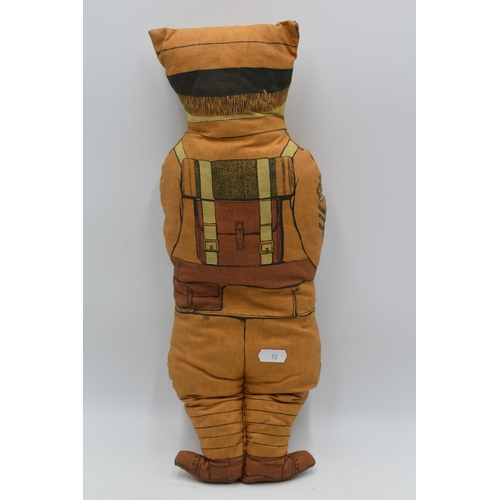 92 - WWI British Army Soldier Rag Doll. 44cm Long