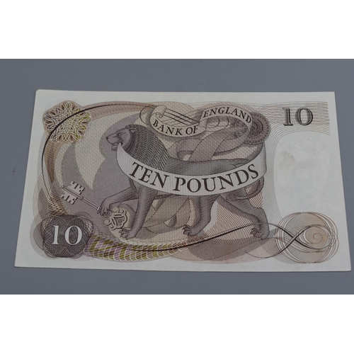 12 - Bank of England Hollom Brown Elizabeth II Ten Pound Bank Note (A11 380920)