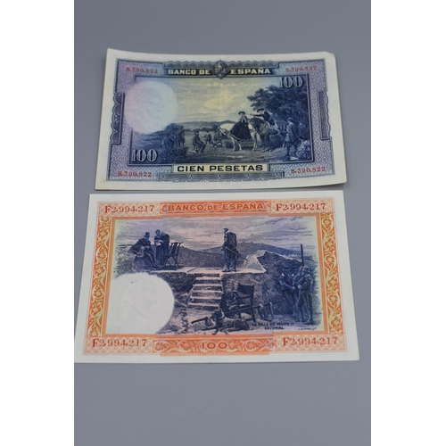 29 - Two Spanish 100 Pesetas Bank Notes (Dated 1925 and 1928)