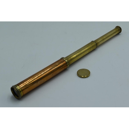 73 - Two Draw Brass and Copper Telescope