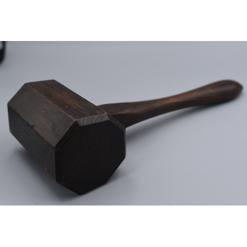 79 - Vintage Wooden hand Crafted Octagonal Head Gavel