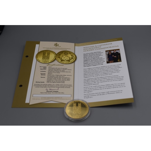 85 - The London Mint Office Fully Layered 24ct Gold William and Catherine Proof Coin inlaid with a Genuin... 