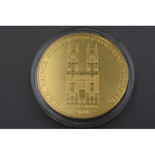 85 - The London Mint Office Fully Layered 24ct Gold William and Catherine Proof Coin inlaid with a Genuin... 