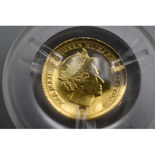 87 - The London Mint Office Fabula Aurum Pure Gold (999) 2009 St George and The Dragon Proof Half Crown C... 