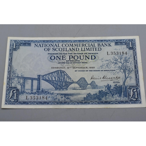 100 - National Commercial Bank of Scotland 1959 Bank Note (L353184)