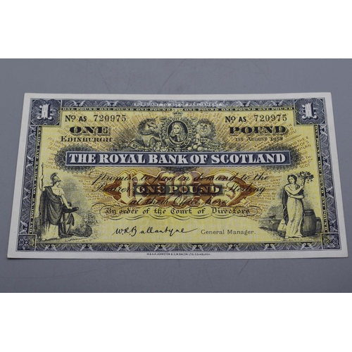 106 - The Royal Bank of Scotland 1958 One Pound Bank Note (AS720975)