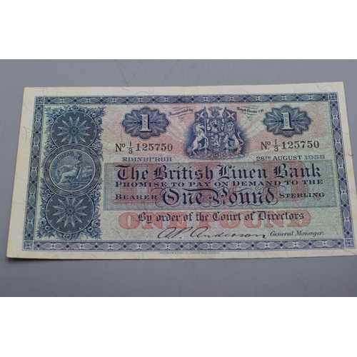 107 - The British Linen Bank 1958 One Pound Bank Note (I3125750)