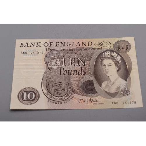 70 - John Standish Fforde (1966-1970) Bank of England 10 Pound Bank Note (A68 741378)