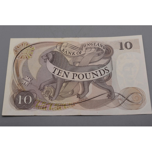 70 - John Standish Fforde (1966-1970) Bank of England 10 Pound Bank Note (A68 741378)