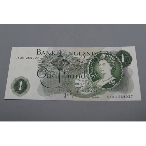 71 - John Page (1970-1980) Bank of England £1 Bank Note (U12D 268027)