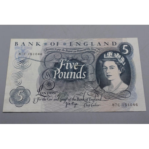 72 - John Page (1970-1980) Bank of England £5 Bank Note (87C151046)