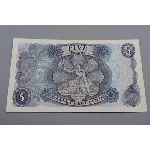 72 - John Page (1970-1980) Bank of England £5 Bank Note (87C151046)