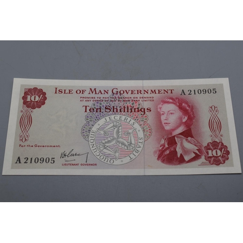 76 - Isle of Man Government (1961) Ten Shilling Bank Note (A210905)