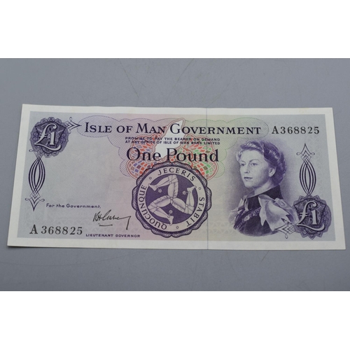 78 - Isle of Man Government One Pound Bank Note (A368825)