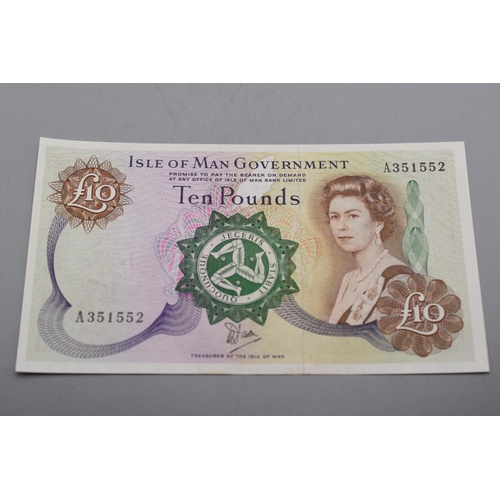 80 - Isle of Man Government Ten Pound Bank Note (A351552)