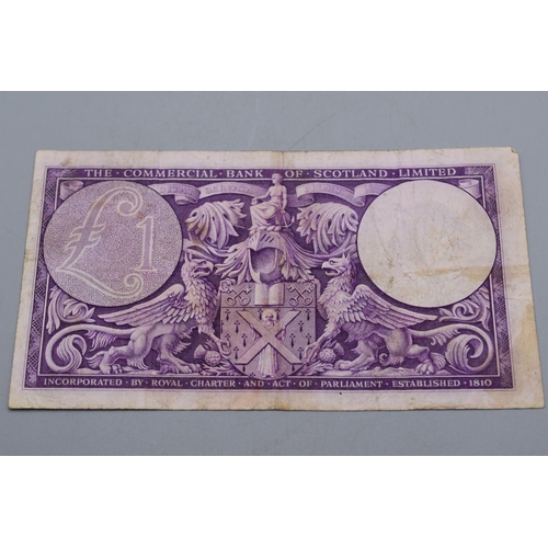 92 - The Commercial Bank of Scotland 1947 One Pound Bank Note (26C 068457)