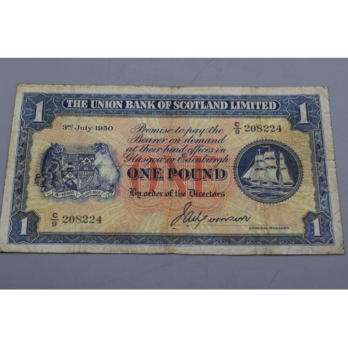 96 - The Ubion Bank Of Scotland 1950 One Pound Bank Note (C9208224)