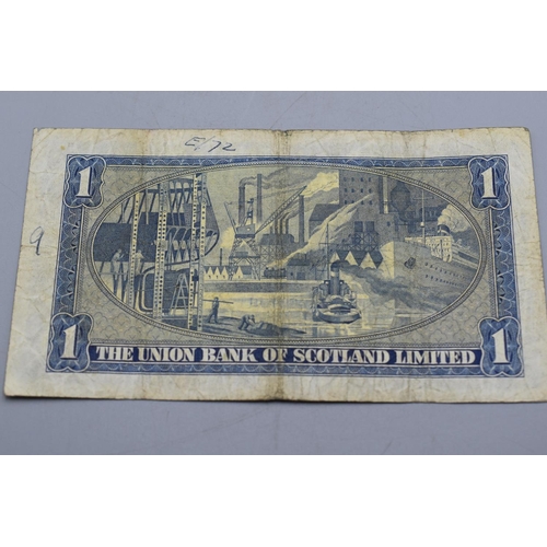 96 - The Ubion Bank Of Scotland 1950 One Pound Bank Note (C9208224)