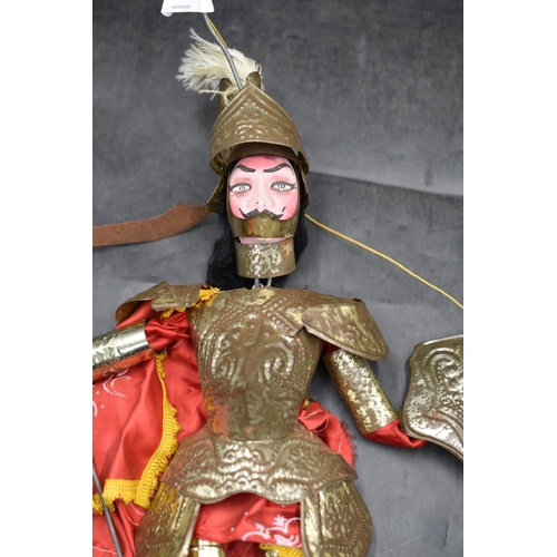 142 - Vintage Sicilian puppet wearing armour. 44cm long