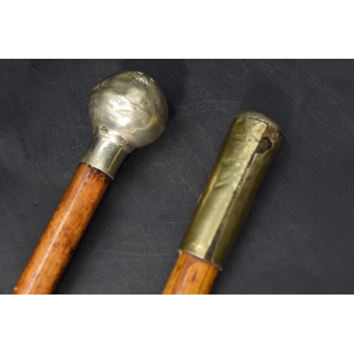 202 - Two Swagger Sticks including King's Own Yorkshire Light Infantry  and The Durham Light Infantry