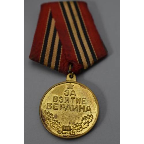 221 - Soviet Union Medal for The Capture of Berlin (Dated 1945)