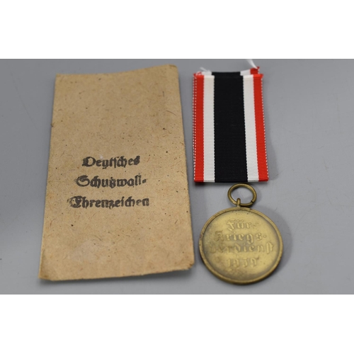 225 - German WW2 War Merit Service Medal 1939 with Ribbon and Envelope