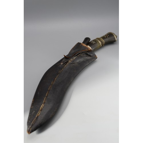 210 - Kukri Knife with Utility Knife and Leather Sheath