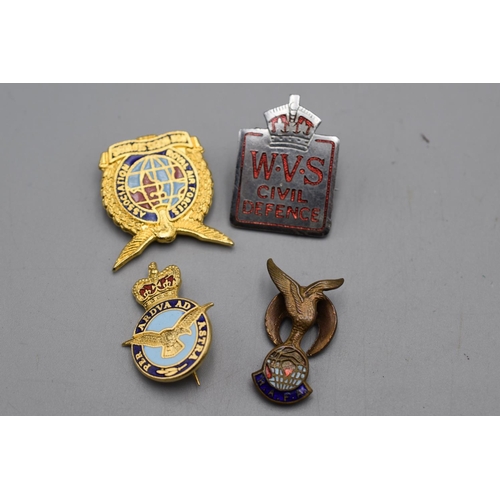 74 - Four different home front lapel badges