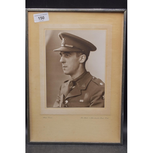 150 - WW2 original large framed photo of a British Army officer