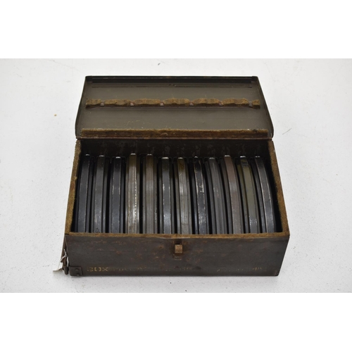 168 - Twelve Bren gun magazines. Contained in he original steel case which is marked 