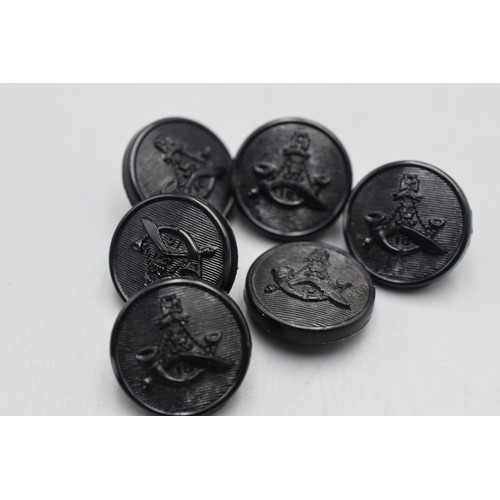 199 - Set of 6 Black Gurkha Regiment Military Buttons