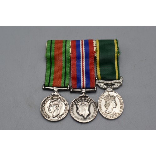 201 - Set Miniature Medal's including WWII Defence and Service Medal's and a Elizabeth II Service Medal