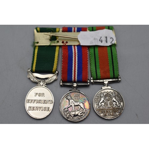 201 - Set Miniature Medal's including WWII Defence and Service Medal's and a Elizabeth II Service Medal