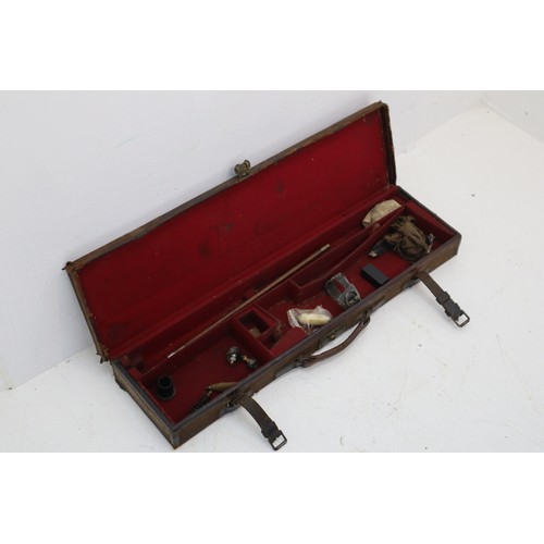 210 - Canvas/Leather Gun case with bits