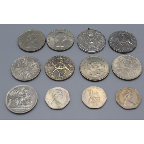 107 - Selection of Mixed Crowns and 50p Coins including Festival of Britain, Churchill, Silver Jubilee and... 