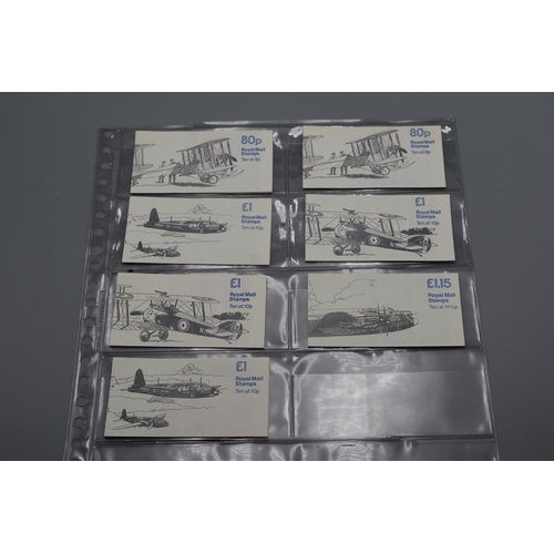 34 - Seven Unused Mint Decimal Aircraft Themed Stamp Books (Stamp Value £6.75)