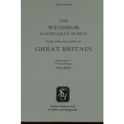 56 - The Windsor Loose-Leaf Album for Stamps of Great Britain Volume V Decimal Stamps 1996 to 2003 (Empty... 