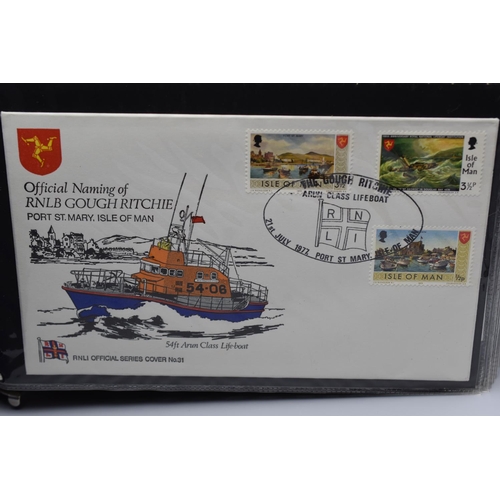 83 - Selection of 30 Royal 1970s National Lifeboat Institution First Day Covers in Official Ring Binder