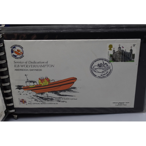 83 - Selection of 30 Royal 1970s National Lifeboat Institution First Day Covers in Official Ring Binder