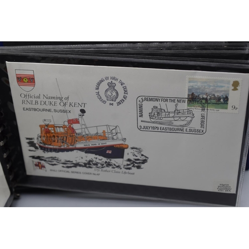 83 - Selection of 30 Royal 1970s National Lifeboat Institution First Day Covers in Official Ring Binder