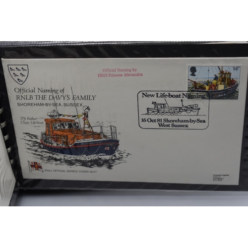 91 - Selection of 30 1980s Royal National Lifeboat Institution First Day Covers in Official Ring Binder