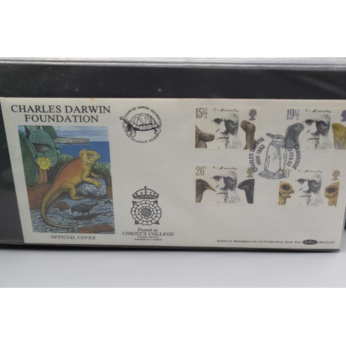 99 - Selection of 17 First Day Covers including Charles Darwin, Jaguar, British Airways, British Gardens ... 