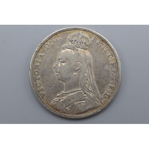 61 - Victoria Veil Head 1891 Silver Crown