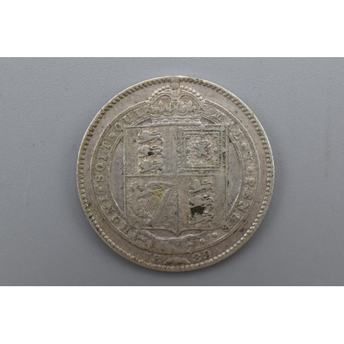 64 - Victoria Veil Head 1889 Silver Shilling